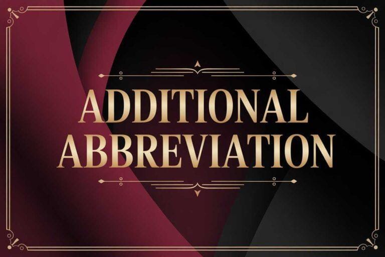 Additional Abbreviation