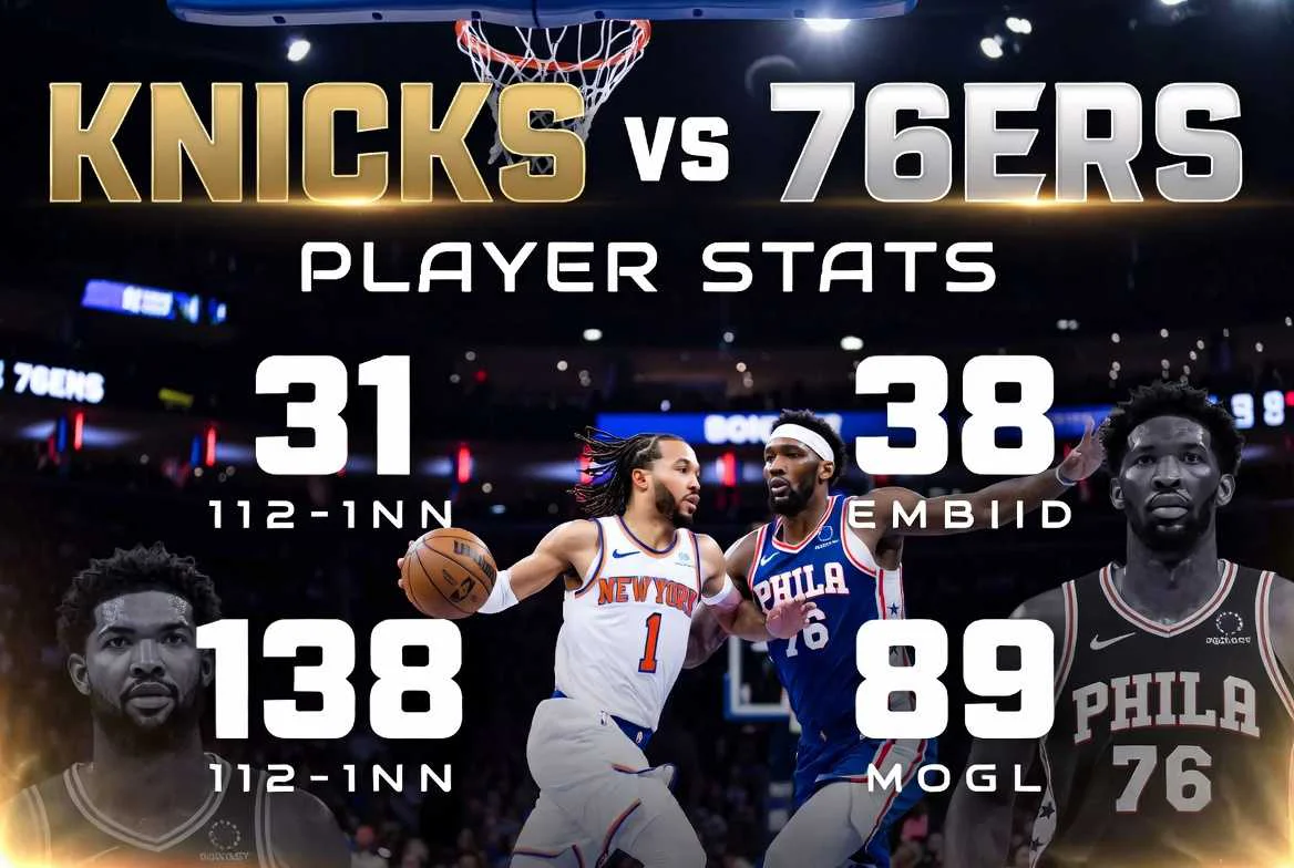 Knicks vs 76ers Match Player Stats