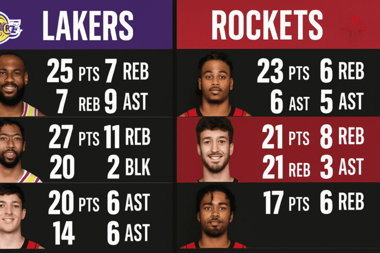 Lakers vs Houston Rockets Match Player Stats