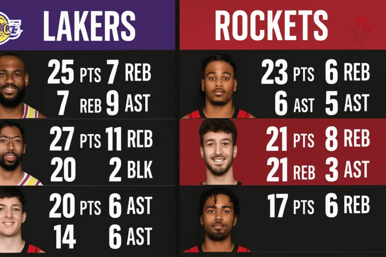 Lakers vs Houston Rockets Match Player Stats