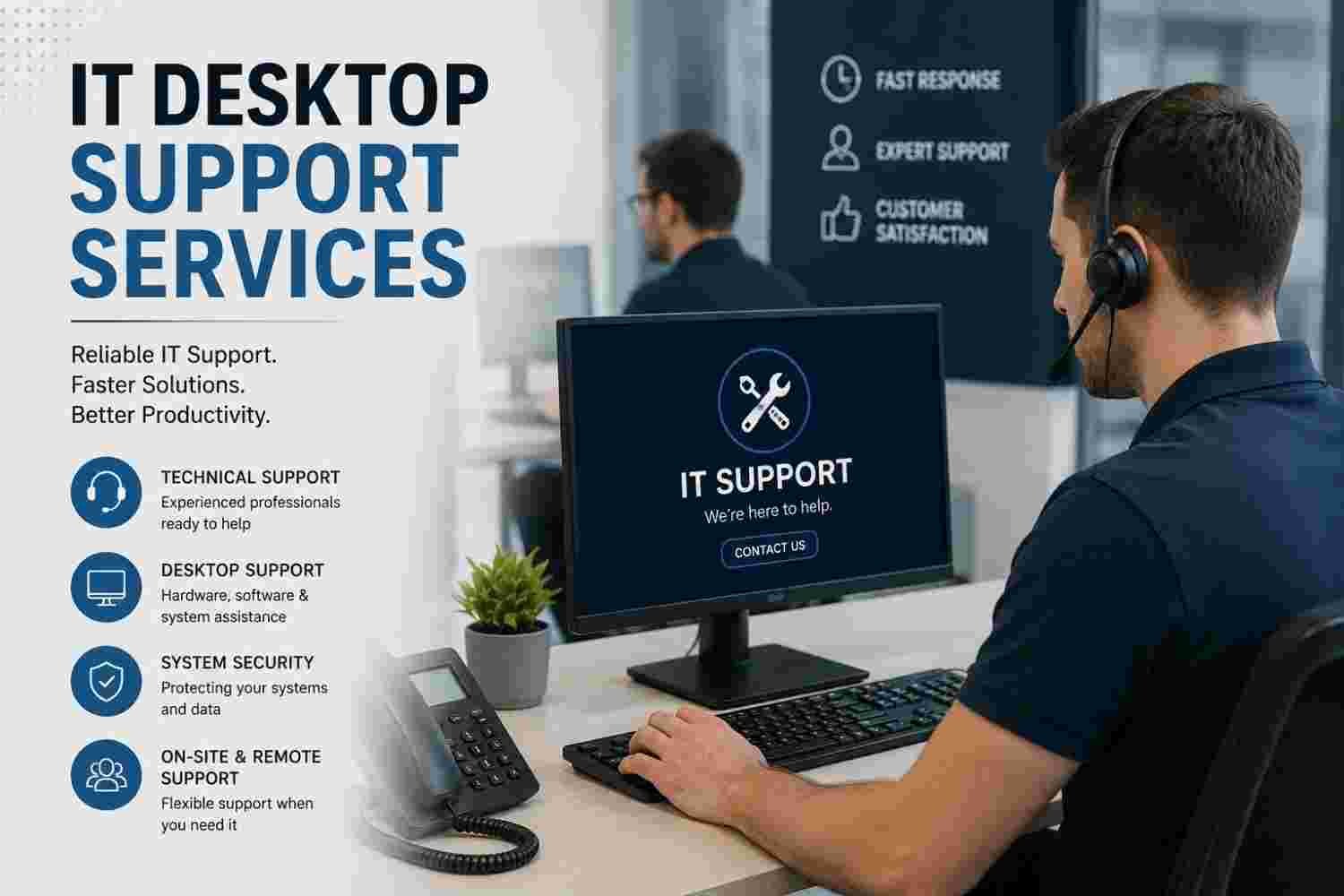 IT desktop support services with professional technical support specialist