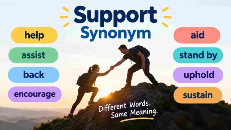 Support Synonym with helpful alternative words like help, assist, aid, and encourage